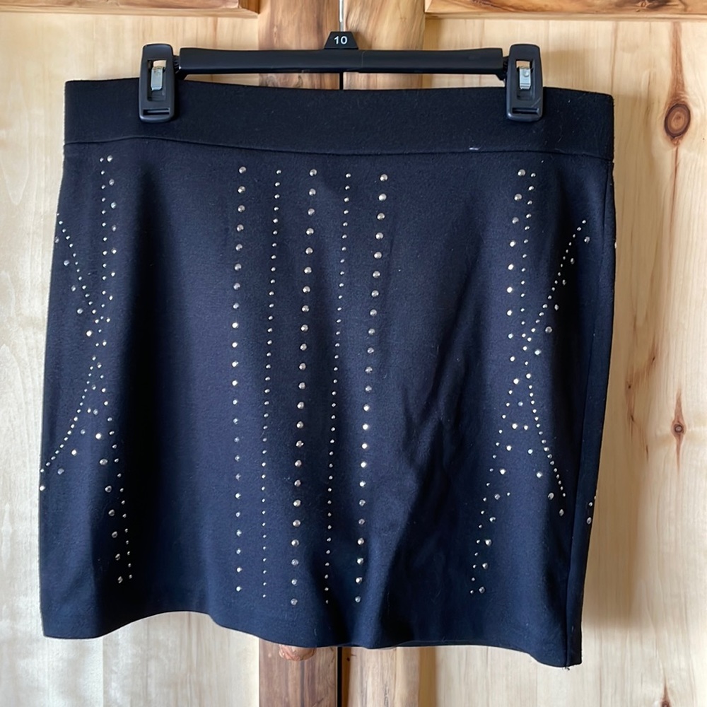 Black studded mini skirt 10